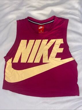 Nike Magenta Crop Tank with Cream Logo